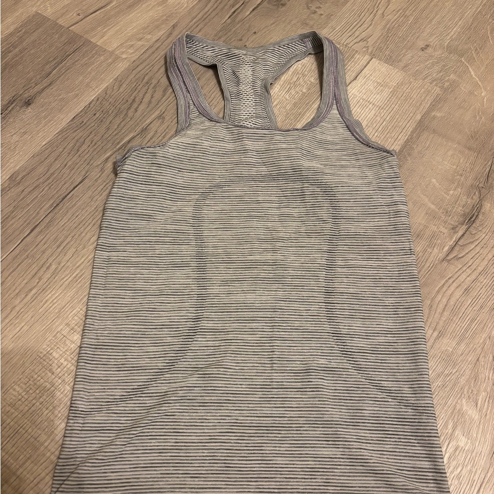 lululemon athletica Gray Striped Tank Top